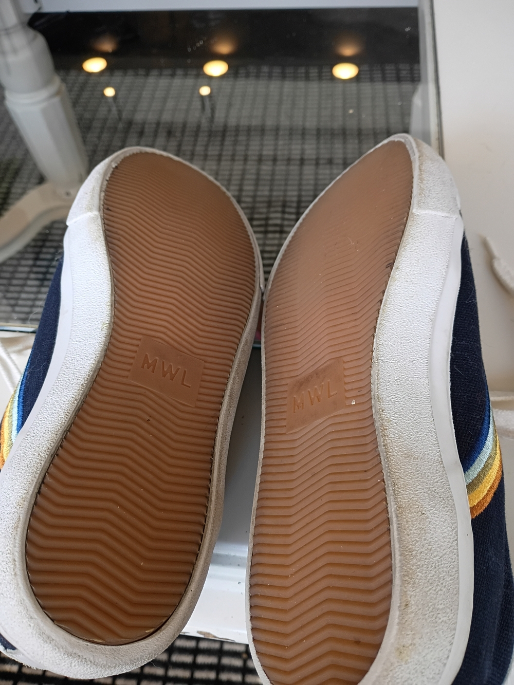 Madewell Navy Canvas Sneakers with Rainbow Stripe Accent - Picture 7 of 7